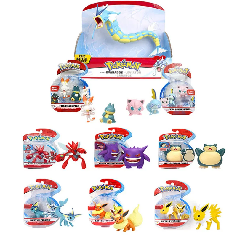 Фигурки героев аниме Takara Tomy фигурки Пикачу гиарадос Eevee Snorlax scizorash Greninja детские