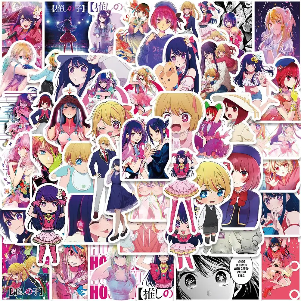 

50PCS Hot Amine OSHI NO KO ​Sticker DIY Art Picture Laptop Luggage Fashion Style Skateboard Landscape Kawaii for Wall Sticker