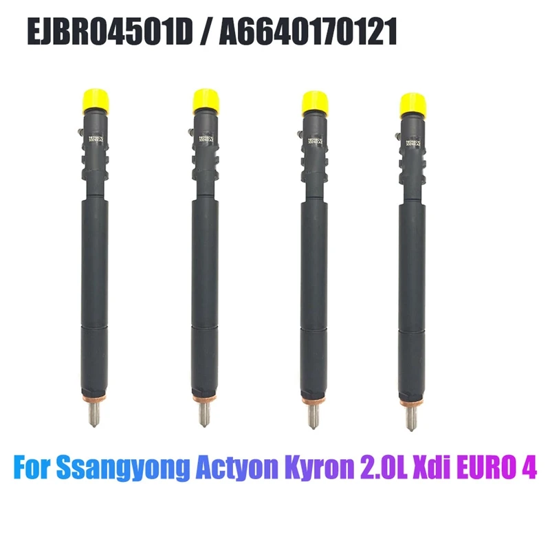 

4PCS New CRDI-Diesel Fuel Injector Nozzle EJBR04501D / A6640170121 For Ssangyong Actyon Kyron 2.0L Xdi EURO 4 -Delphi