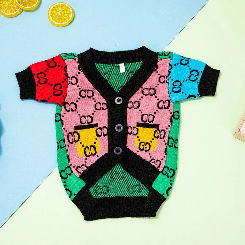 

Dog Sweaters for Small Dogs Spring Autumn Fashion Personality Pattern Designer Dog Clothes Small and MediumDogs Poodle Dachshund