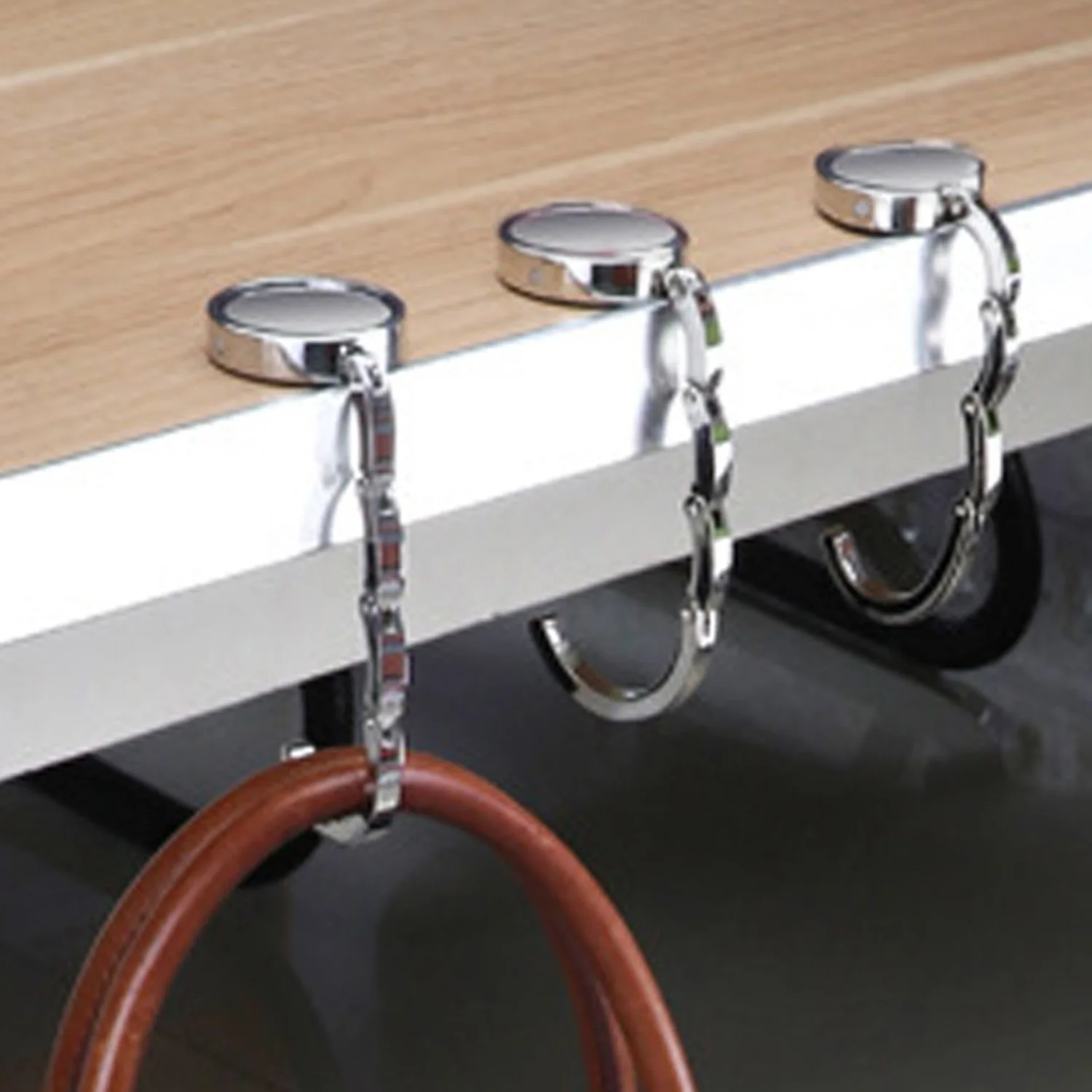 

2pcs Portable Folding Round Crystal Alloy Purse Bag Handbag Holder Hook Desk Table Hanger Accessories For Office School Supplice