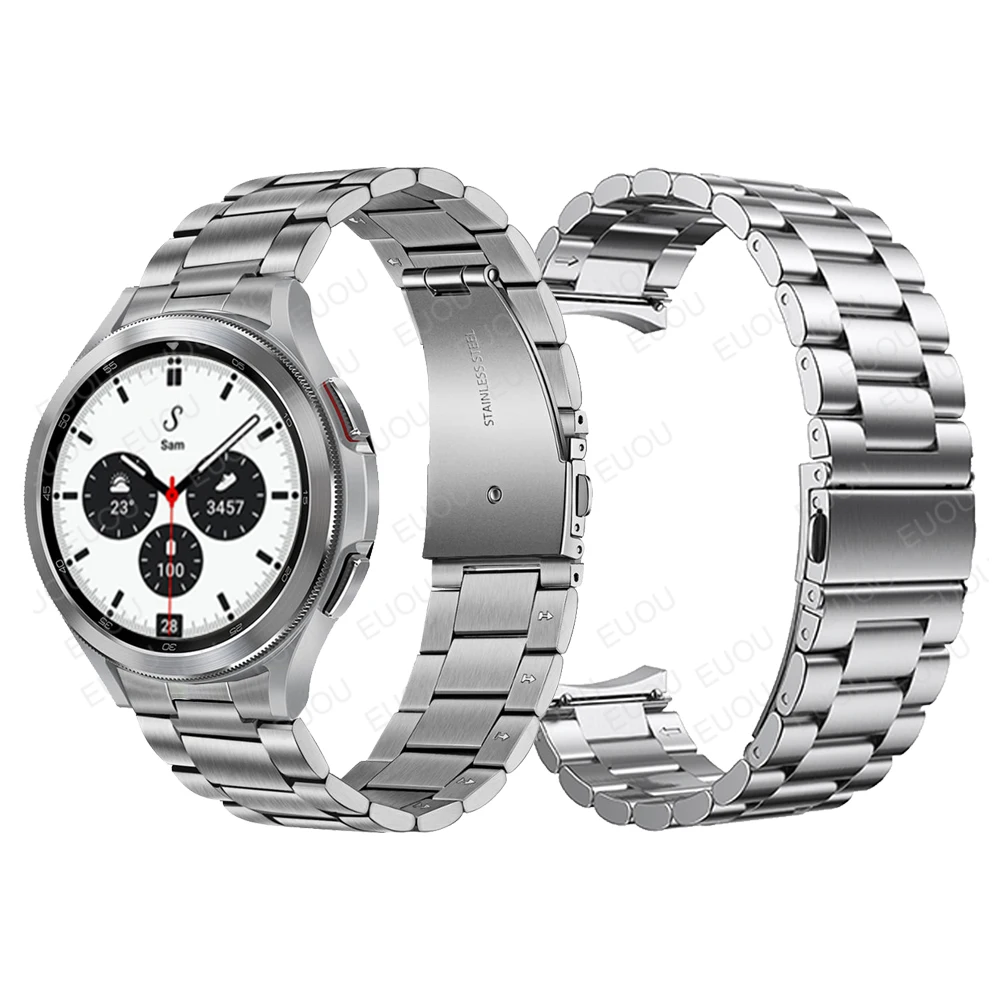 Classic Business Metal Stainless Steel Strap For Samsung Galaxy Watch 4 Classic 46mm 42mm/Watch4 44mm 40mm No Gaps Band Bracelet