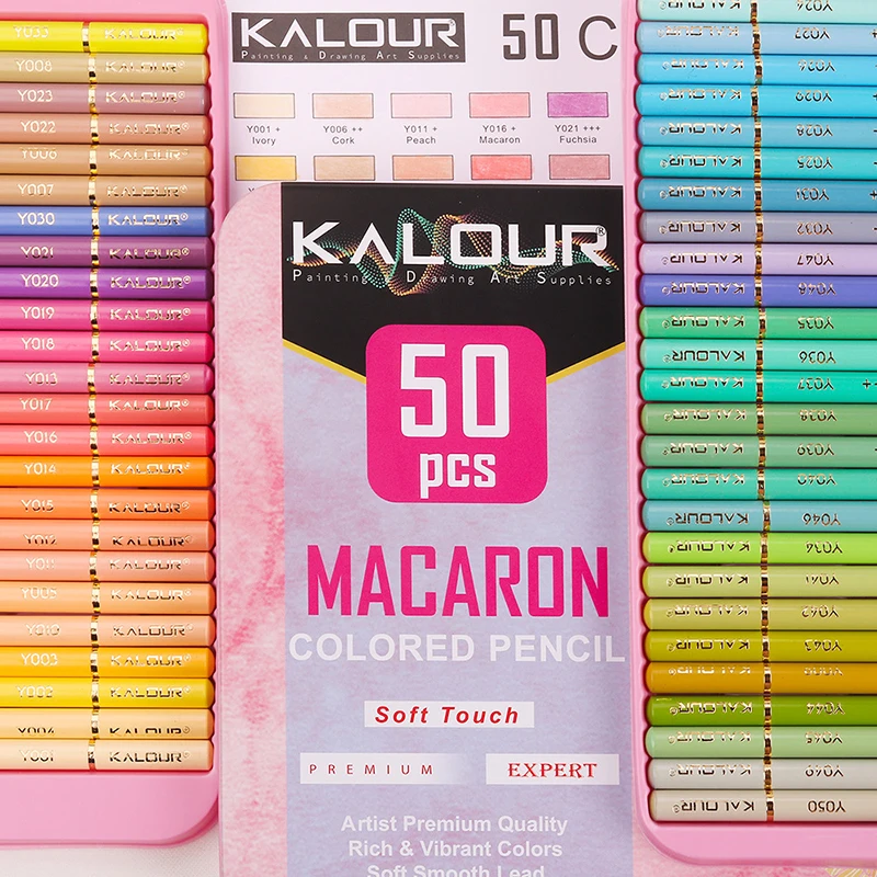 KALOUR 50/70Pcs Drawing Sketch Pencil Set Soft Pastel Colored Pencil Kit Macaron Crayons For Painter Sketching Gift Art Supplies