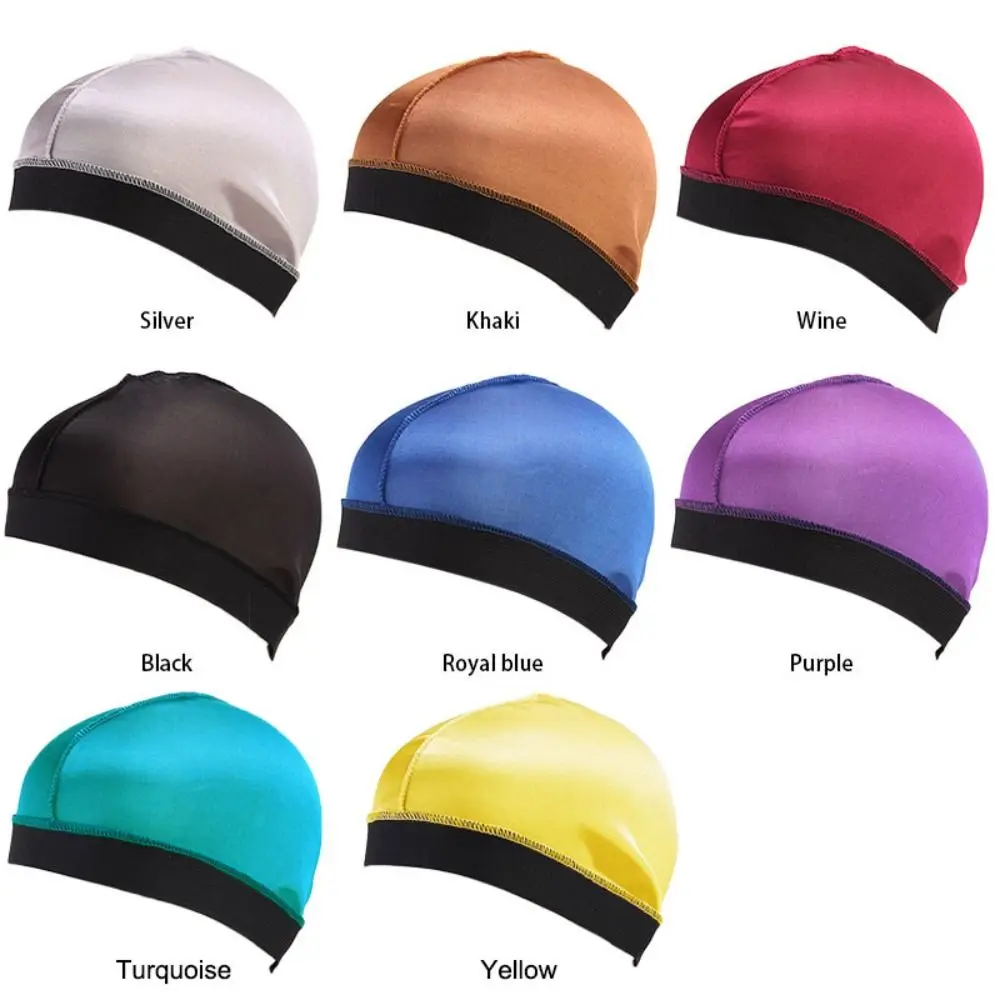 Капот однотонные мужские шапки Durag дышащие полиэстеровые волнистые многоцветные