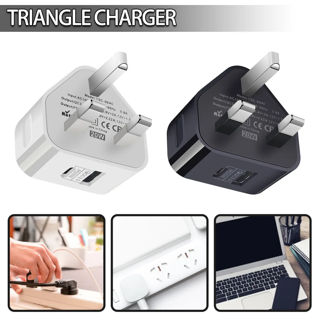 20 Вт + QC3 Сетевое зарядное устройство PD, быстрое зарядное устройство USB C разъем для IPhone 13 для Samsung