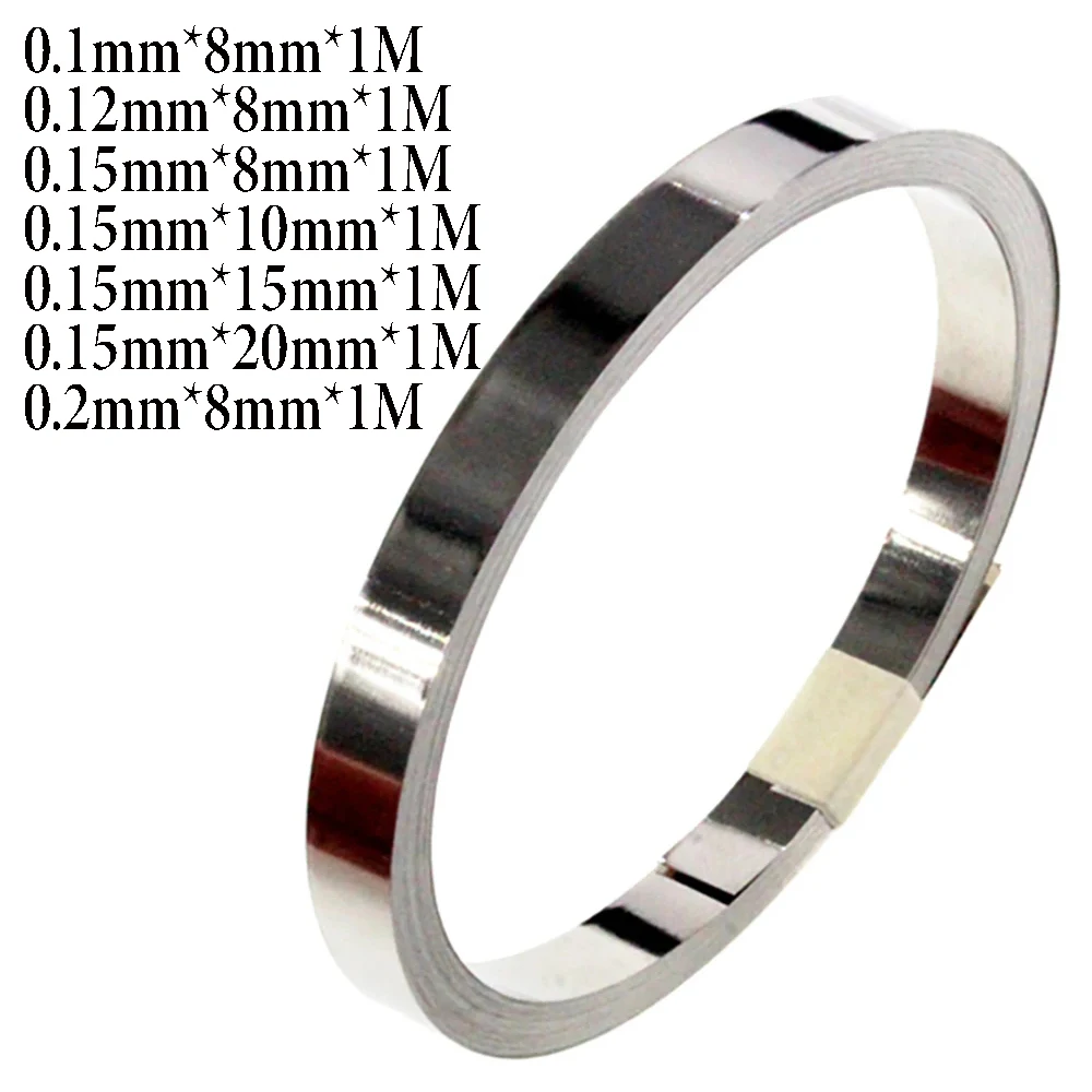 

1M Purity Nickel Belt 0.1/0.12/0.15/0.2mm Pure Nickel Strip Spot Welder 99.6% Nickle Tabs for Lithium 18650 26650 Battery Packs