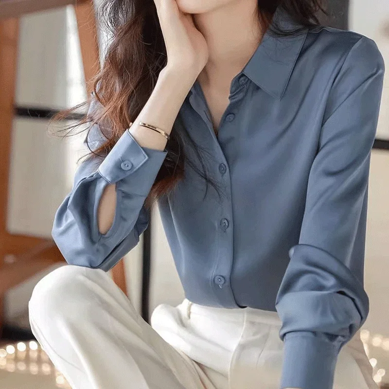 Новая летняя элегантная мода в корейском стиле ретро простота женская рубашка на