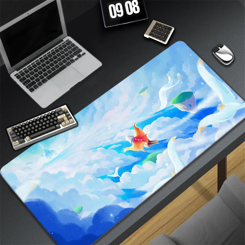 

Kawaii Anime Mouse Pad Gamer Large Cute Mousepad Sky Keyboard Computer Personality Pink Carpet Rubber XL Laptop Desk Mat