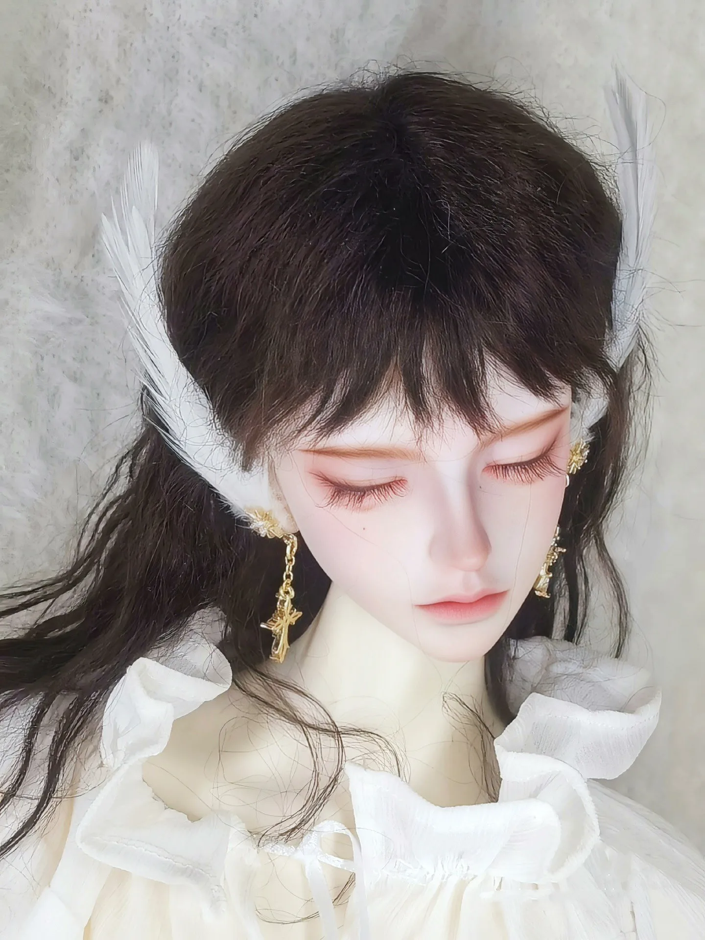 Серьги с перьями в новом стиле модель 1/3 1/4 BJD украшения для кукол Toys