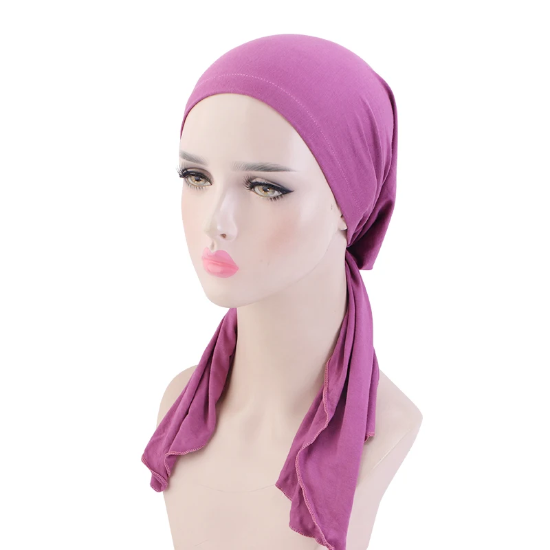 Женский мягкий хлопковый стильный тюрбан с завязкой головной убор стрейч