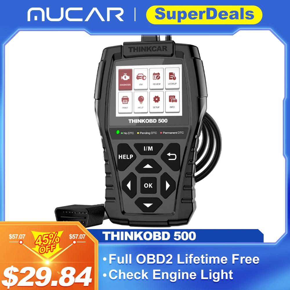 THINKCAR THINKOBD 500 считыватель кодов Obd2 сканер для автомобиля диагностические инструменты Obd 2 функции диагностика на весь срок службы бесплатное обновление