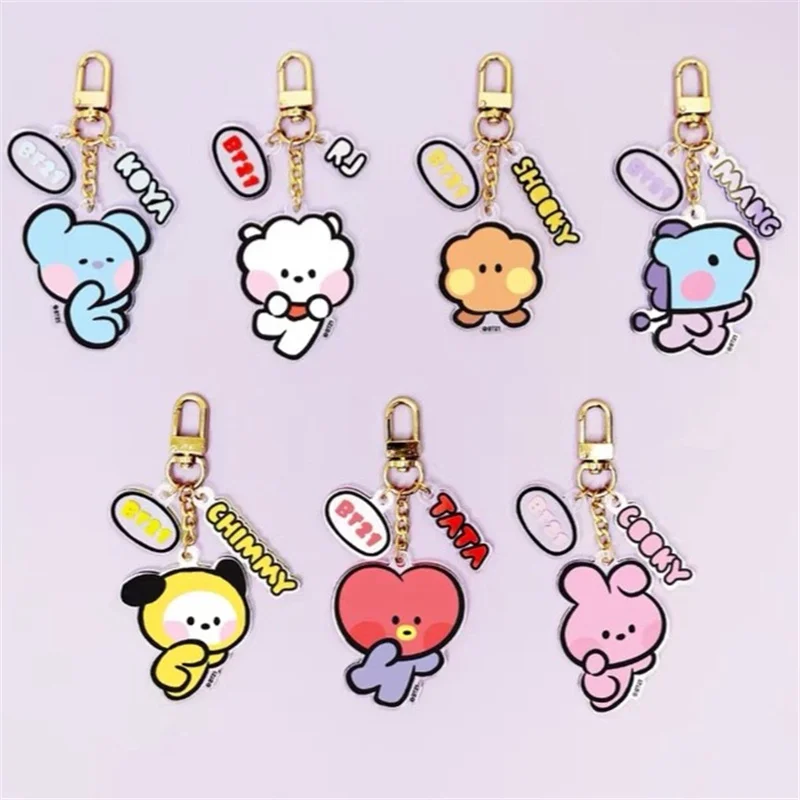 

Kawaii BT21 новый брелок аниме милая мультяшная искусственная Подвеска сумка Подвеска цепочка аксессуары подарок на день рождения