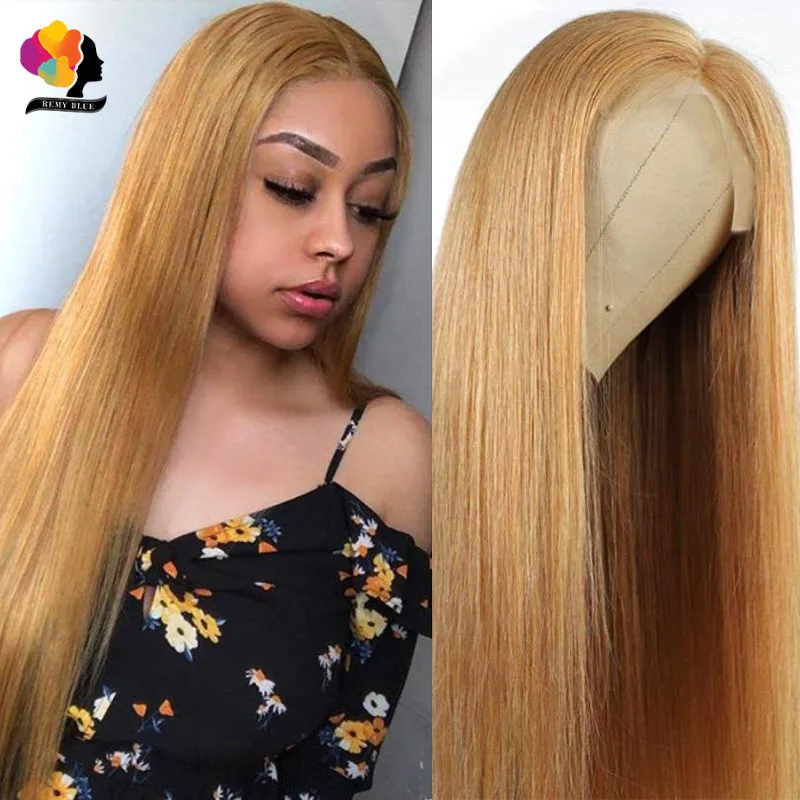 

Colored Honey Blonde Straight Lace Frontal Wig Transparent Lace Human Hair Wigs For Women T Part Lace Front Wigs Remy Pre Plucke