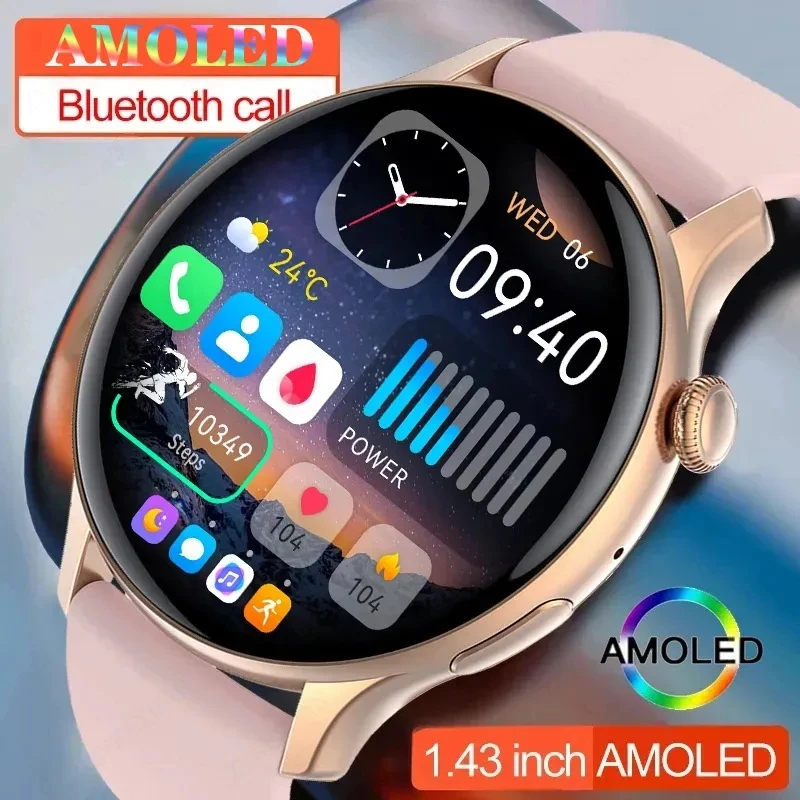 

Always on Display AMOLED Smart Watch Bluetooth Call Health Monitoring IP68 Waterproof Fitness Bracelet Sports Smartwatch Women