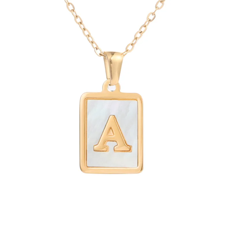 

European and American Fashion Popular Geometric Letters Titanium Steel Pendant Necklace