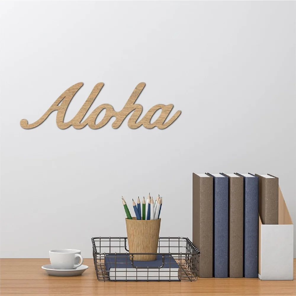 Aloha Лазерная Резка Деревянные Буквы Незавершенные Вывески Настенное Искусство