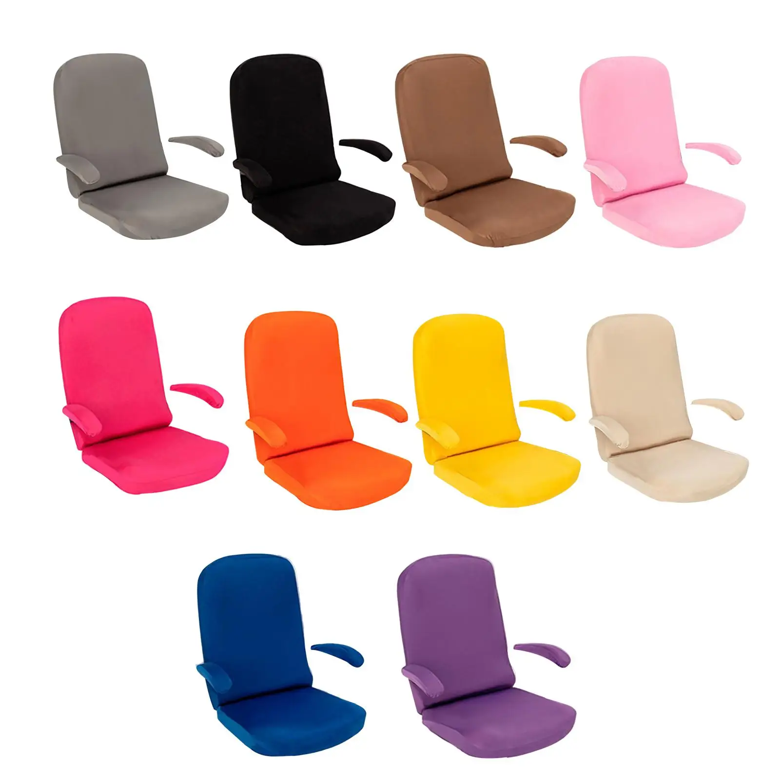 

Stretchable Swivel Computer Chair Cover with Armrest Covers Furniture Protector Washable Office Armchair Cover for Office Chair