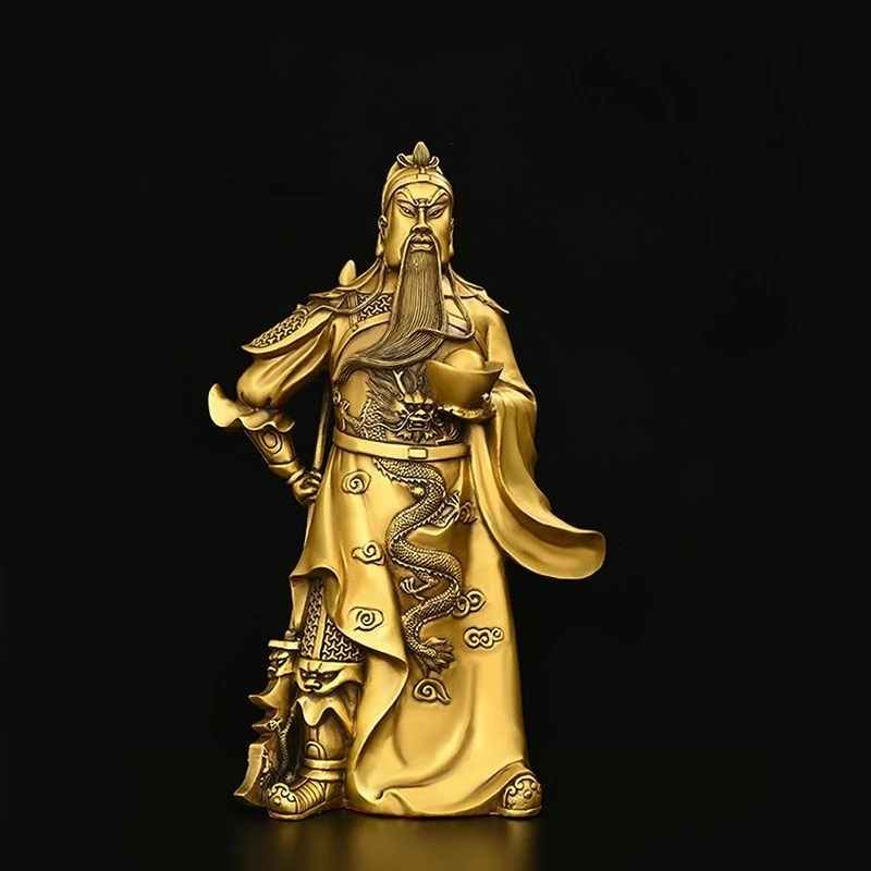 Фото Медная статуя Тобао God of Wealth God of Guan Gong, декоративная статуя, привлечение богатства, предметы интерьера, подарки №1