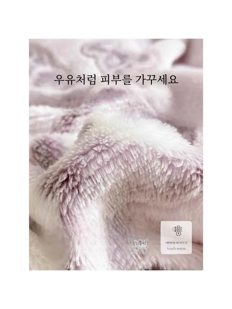 Пододеяльник из кораллового флиса цельный зимний толстый фланец молочная