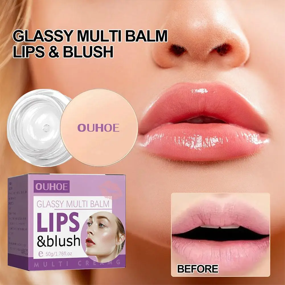 

Color Changing Blush, Glossy Clear Blush Color Changing, Multi-Use Waterproof Blusher for Cheeks & Lips Tint Face Blushes 2 P0I0