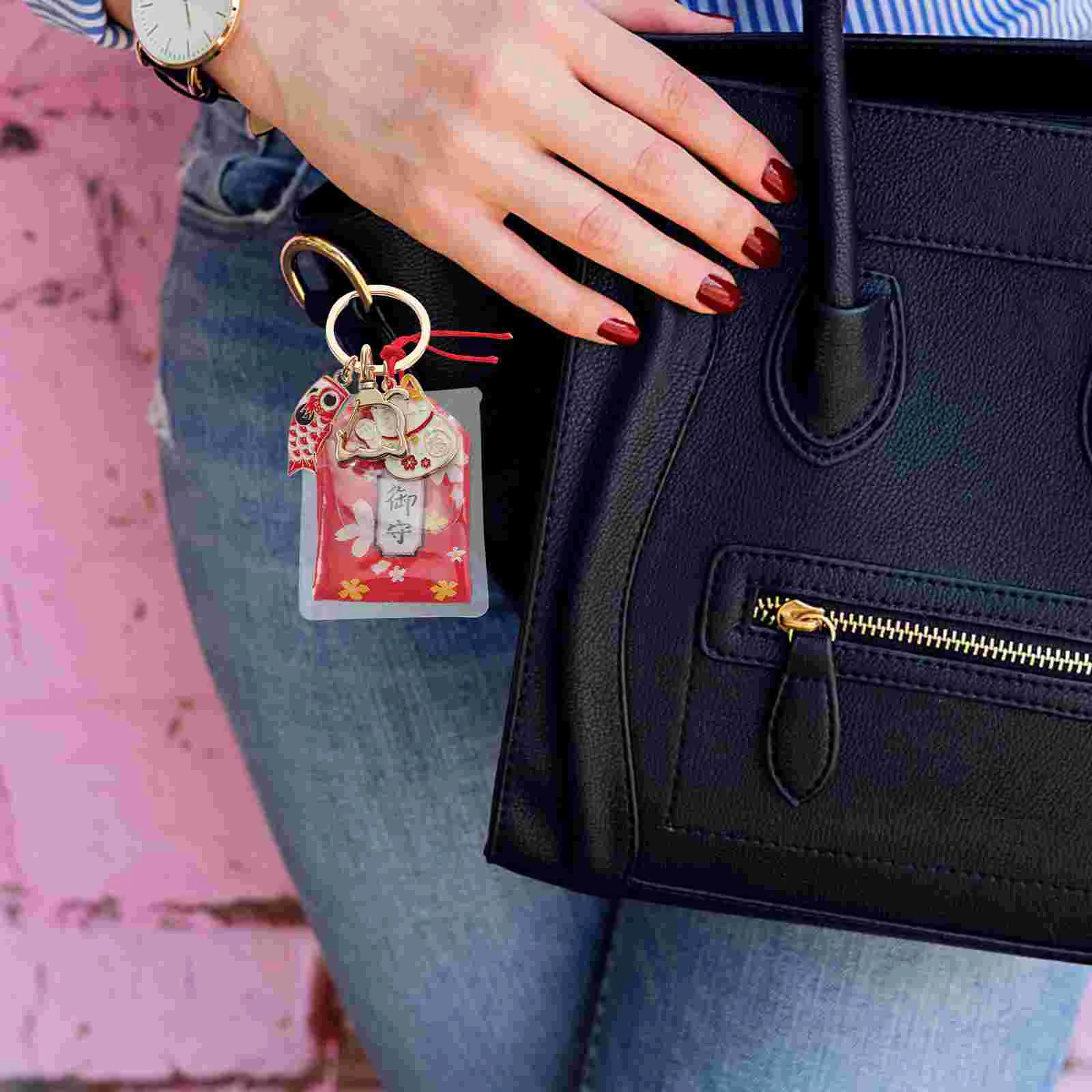 Blessing Keychain Omamori Charm Fade-resistant Fortune Japanese Accessories Luck Purse Ornament Cloth Metal Rock Stone