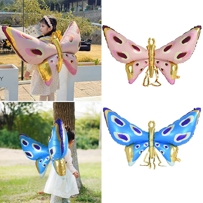 

3D Large Colorful Butterfly Wing Balloon Back Hanging Aluminum Foil Balloon Angel Baby Fairy For Girls Birthday Party Decoration