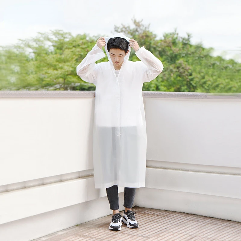 

Waterproof Windbreaker Long Raincoat Men Women Transparent Plastic Dress Raincoat for Fishing Abrigo Largo Hombre Rain Gear