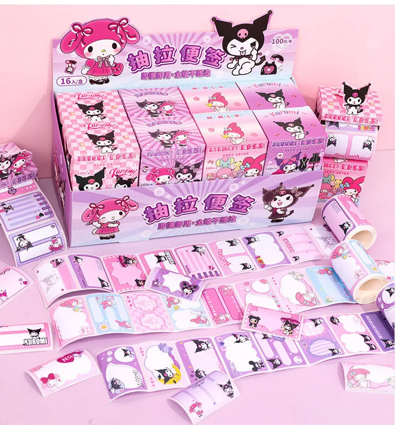 Sanrio Kuromi выдвижной блокнот липкая бумага прилипающая книжка регулируемая