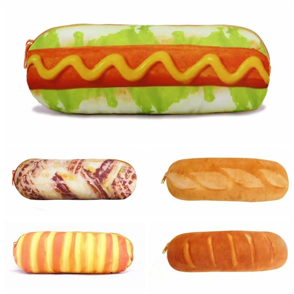 

Simulate Bread Bread Pencil Case Creativity Hot Dog Large Capacity Plush Bread Pencil Bag Storage Bag Pen Bag School Supplies