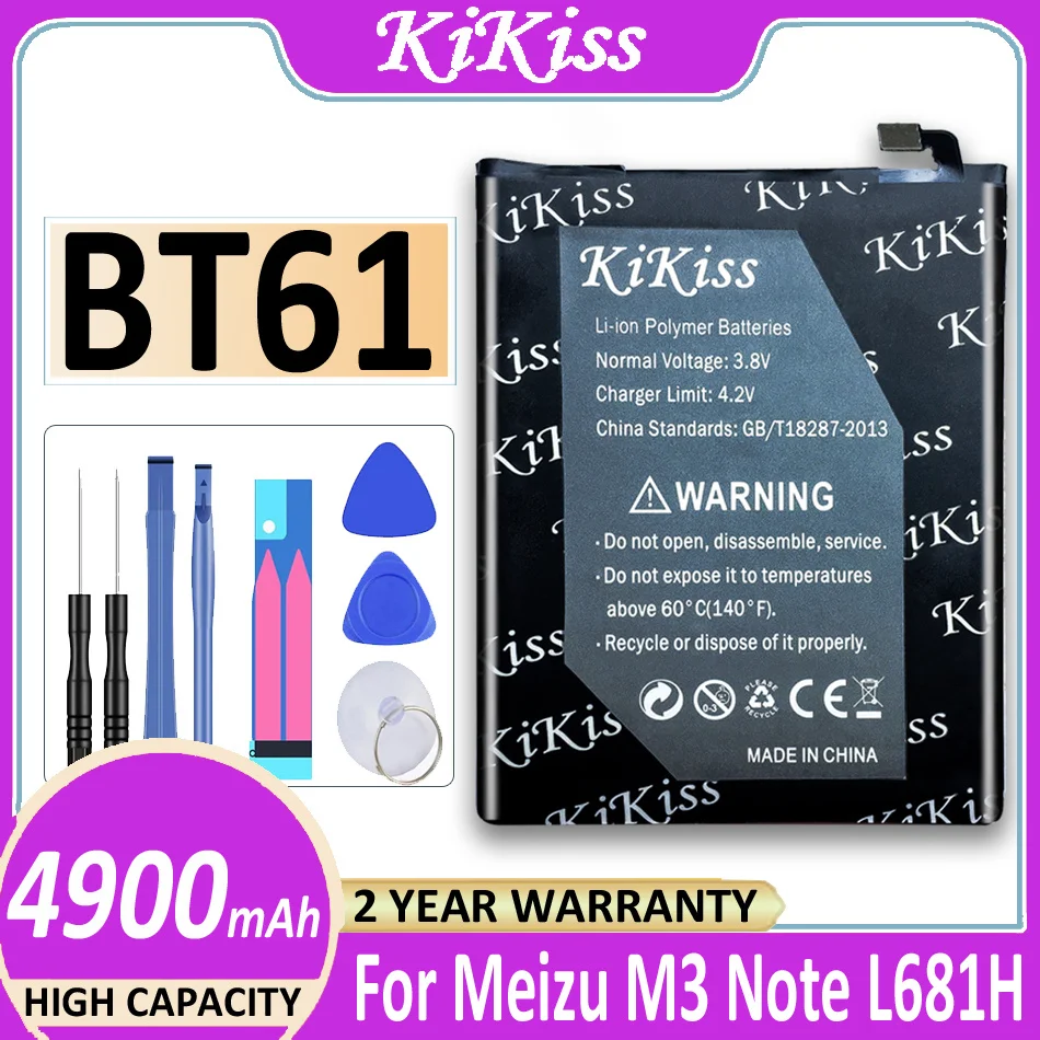 

Высококачественный аккумулятор KiKiss BT61 для Meizu M3 Note Pro Prime L681 L681H L681C L681M L681Q /M3 Note M681 M681H