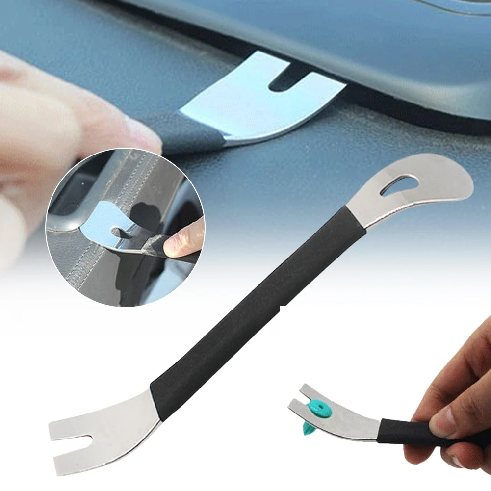 

Stainless Steel Trim Removal Tool Car Trim Puller Pry Bar Dual Ends Pry Tools for Door Panel Audio Terminal Fastener Remover