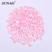 junao 1000pcs 36mm 48mm shiny light pink ab horse eye acrylic rhinestone flatback stone non sewing strass for decoration