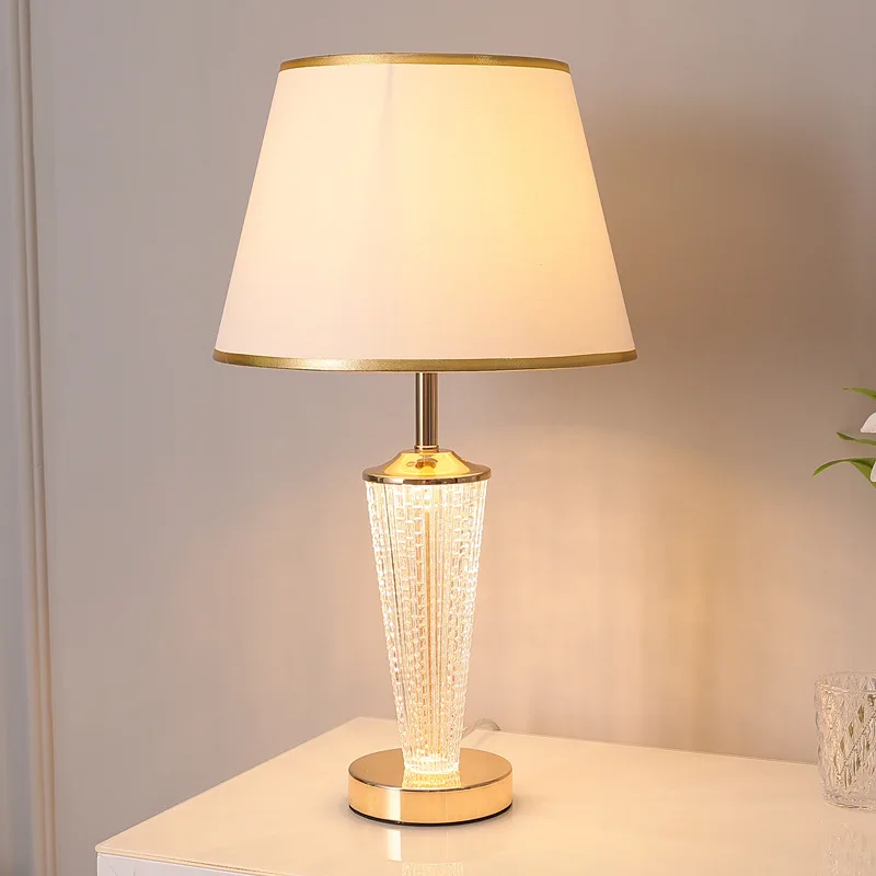 Modern Luxury Glass Table Lamp Simplicity American Designer Room Living Room Study Bedroom Bedside Lamp Household Table Lamp