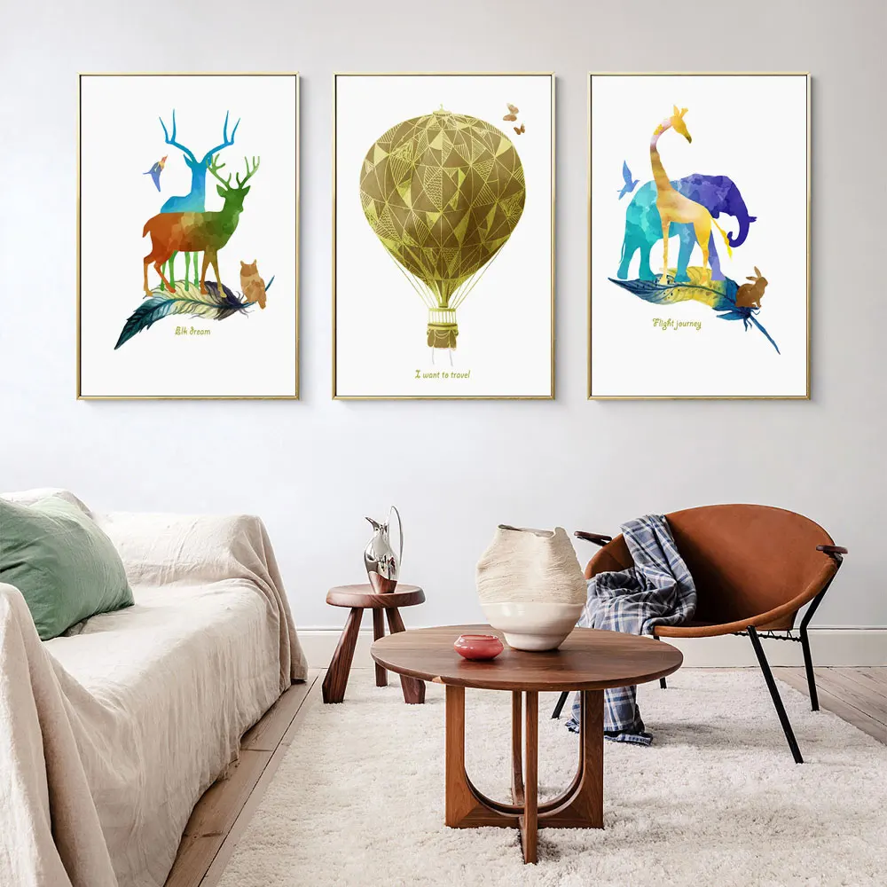 

Rein Deer Artistic Decoration Painting Posters Decor for Living Room Wall Painting Poster Canvas Wall Art Decorative Painting