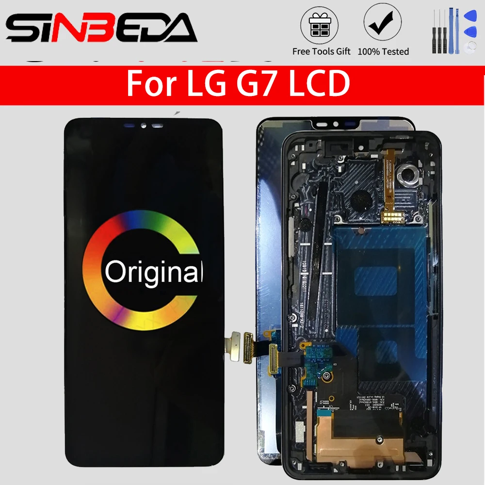 

6.1”Original For LG G7 ThinQ LCD Touch Screen Digitizer Assembly For LG G7 G710EMW Display with Frame Replacement G7 LCD Screen