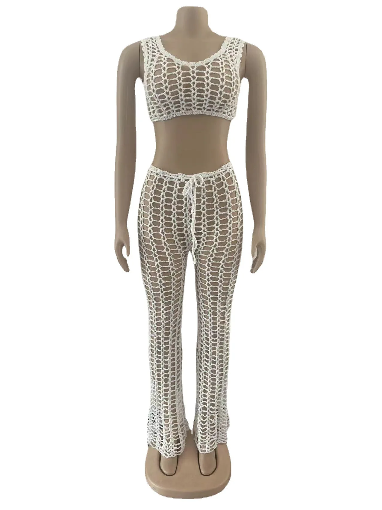 Prowow Sexy Women Pant Set Hollow Out Knitted Crochet Summer Two Piece Chest Wrap Suits 2023 New Fashion Beachwear Outfits 6 Prowow Sexy Women Pant Set Hollow Out Knitted Crochet Summer Two Piece Chest Wrap Suits 2023 New Fashion Beachwear Outfits 6