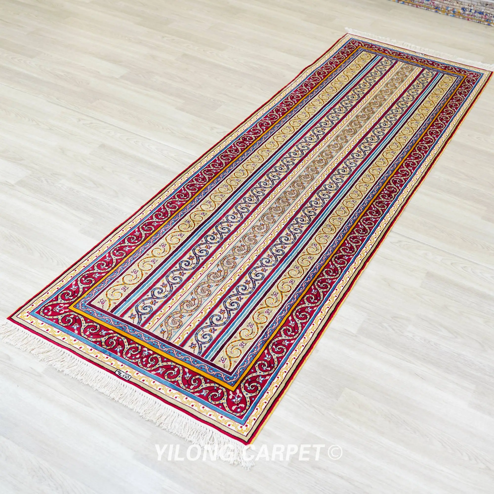 2 5 'x8' винтажный персидский шелковый коврик для бега Isfahan Цветочные бегунки