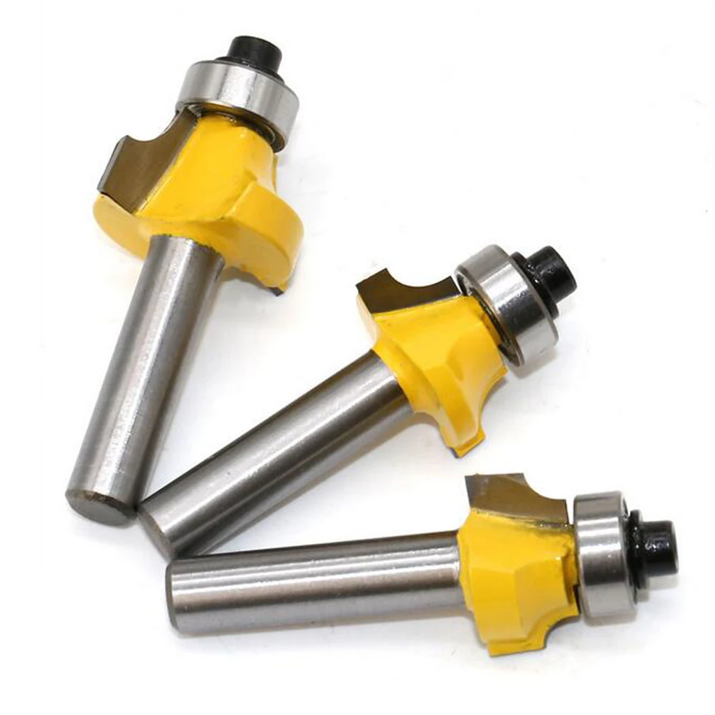 

3PCS 8mm Woodworking Cutter Slotting Cutter with Bearing Trimming Tool