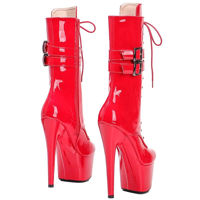 LAIJIANJINXIA/Новинка 17 см/7 дюймов женские вечерние туфли на платформе и высоком