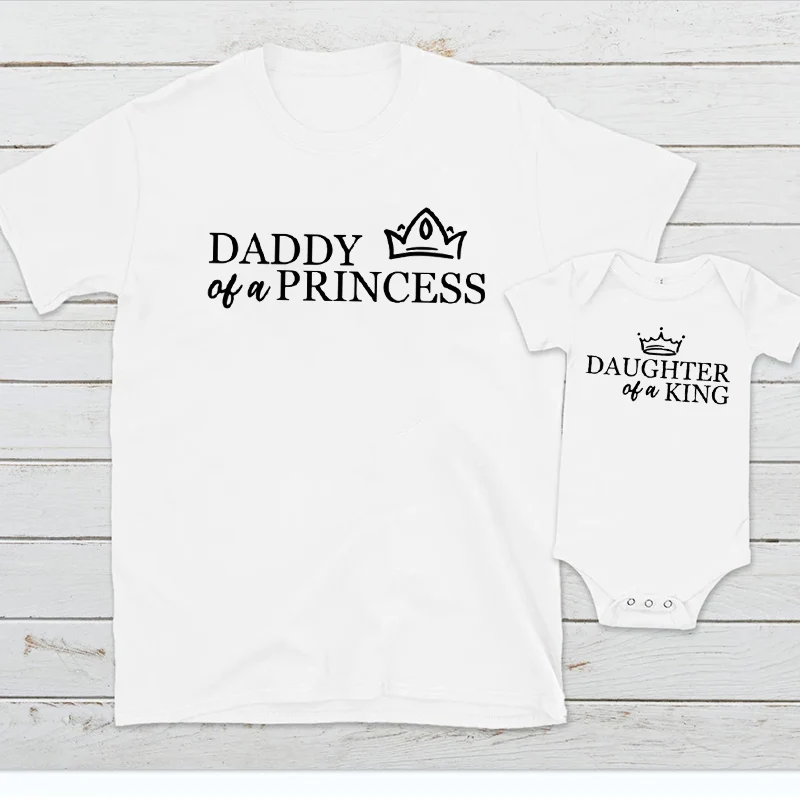 

Рубашка для папы принцессы, рубашка для дочки короля, одежда для маленькой девочки, рубашка для отца и ребенка, рубашка для мальчиков, топы н...