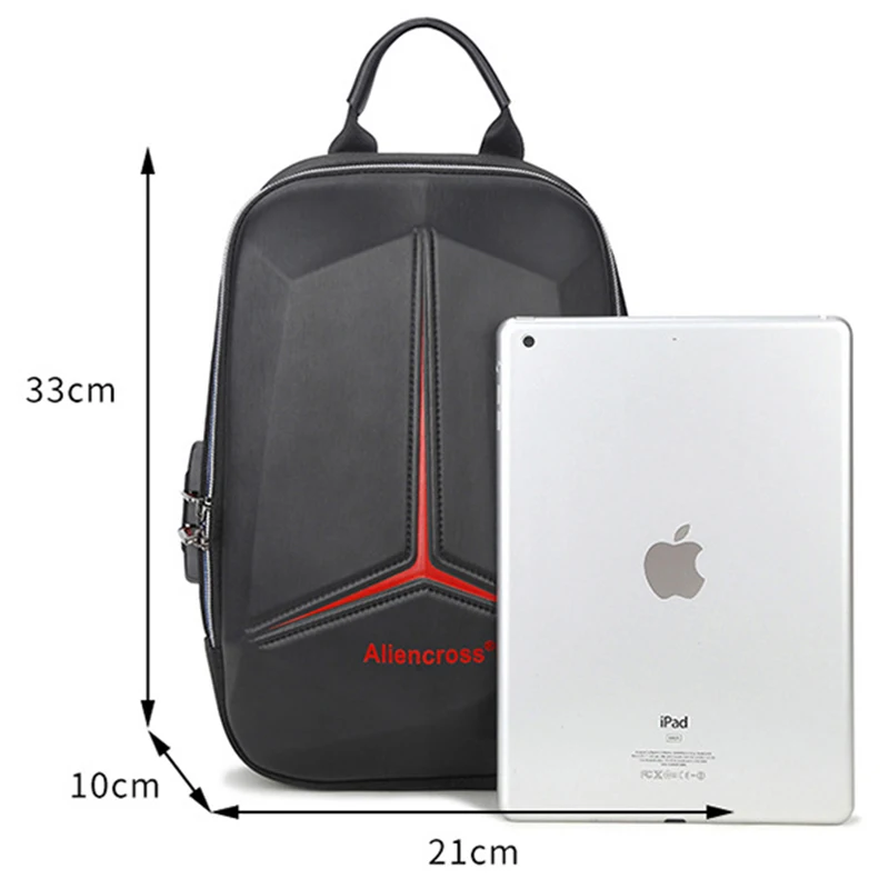 Men Multifunction PVC Anti-theft Shoulder Bag USB Crossbody Bag Travel Sling Bag Pack Messenger Pack Chest Bag for Male