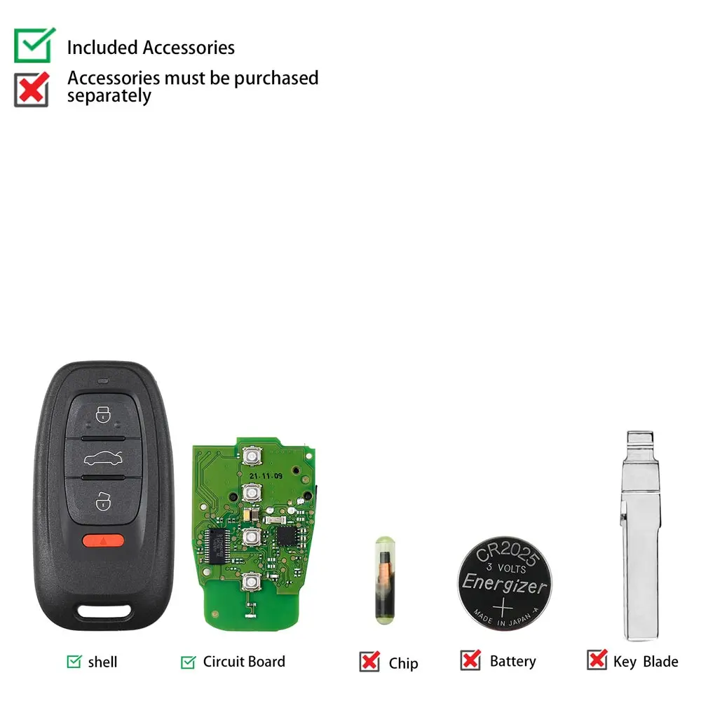 Xhorse XSADJ1GL VVDI 754J смарт-ключ для Audi 315 МГц A6L Q5 A4L A8L с корпусом ключа работает Key Tool Plus