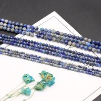 natural stone beads round shape faceted lapis lazuli stone charms for jewelry making necklace bracelet earrings