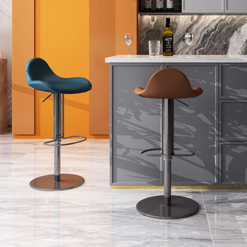 

Italian minimalist bar chair light luxury home swivel lift high chair bar stool stainless steel simple island chair