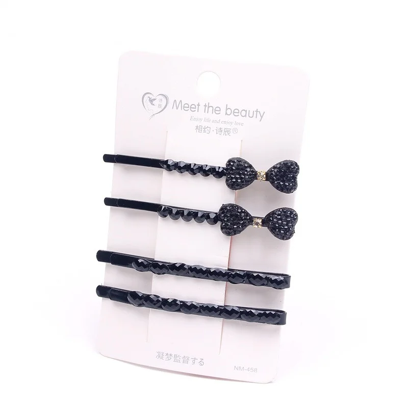 

Korean Simple Black Bowknot Hairpins Set Women Girls Hair Clips Pins Barrettes Accessories Hairgrips Headdress Headwear Ornament