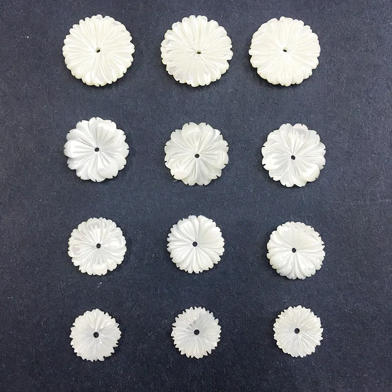 Розовые бусины из натурального перламутра цветок ромашки 5 шт.