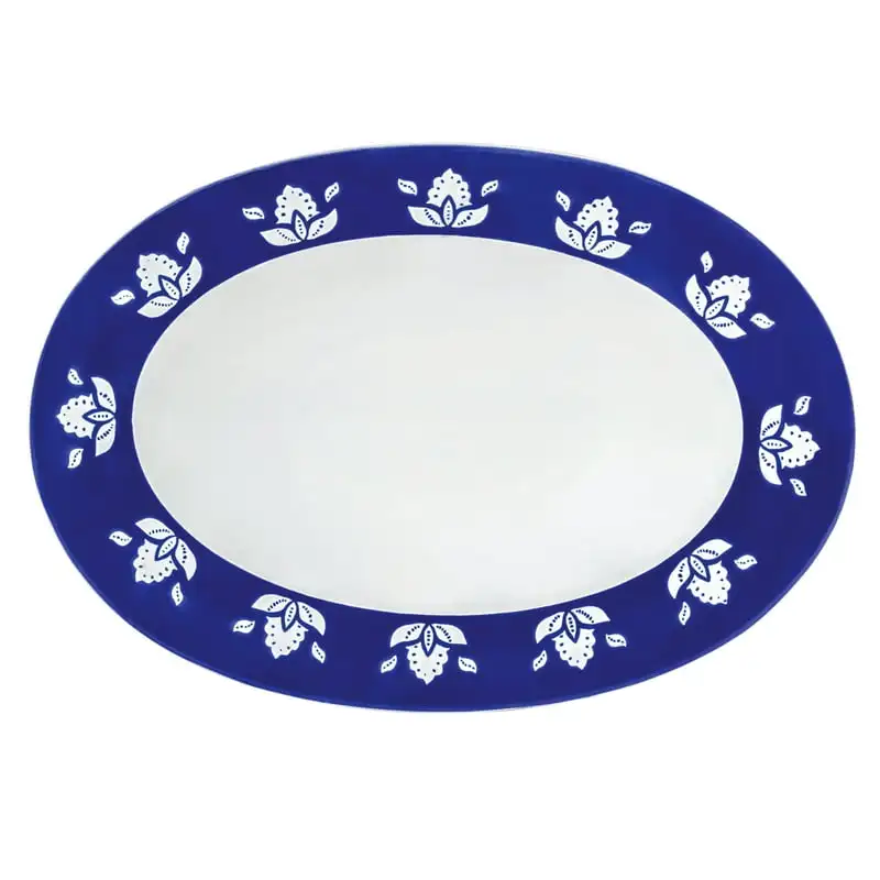 

Oval Indigo Stoneware Serve Tray by Vergara столовые приборы pcs Cubiertos portatiles con estuche Spoon set Spo