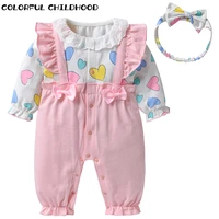 colorful childhood baby rompers clothes sets newborn girls cotton jumpsuits outfits spring autumn long sleeve overalls 36005