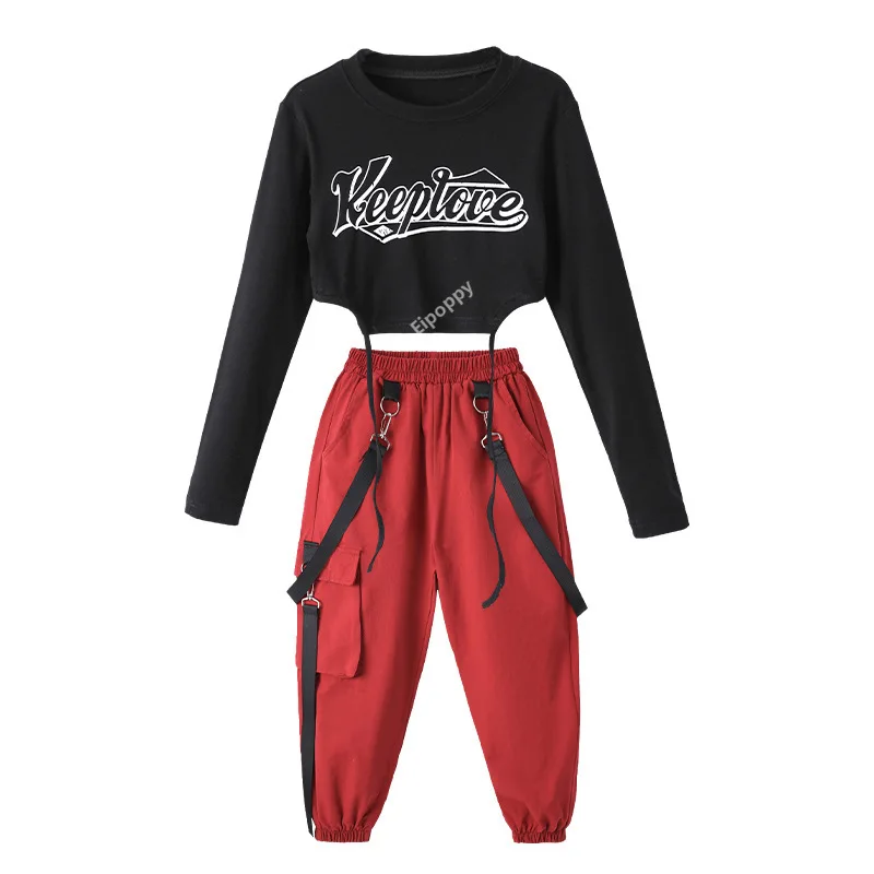 Свитшот женский в стиле хип-хоп уличные танцевальные брюки-карго Детская уличная