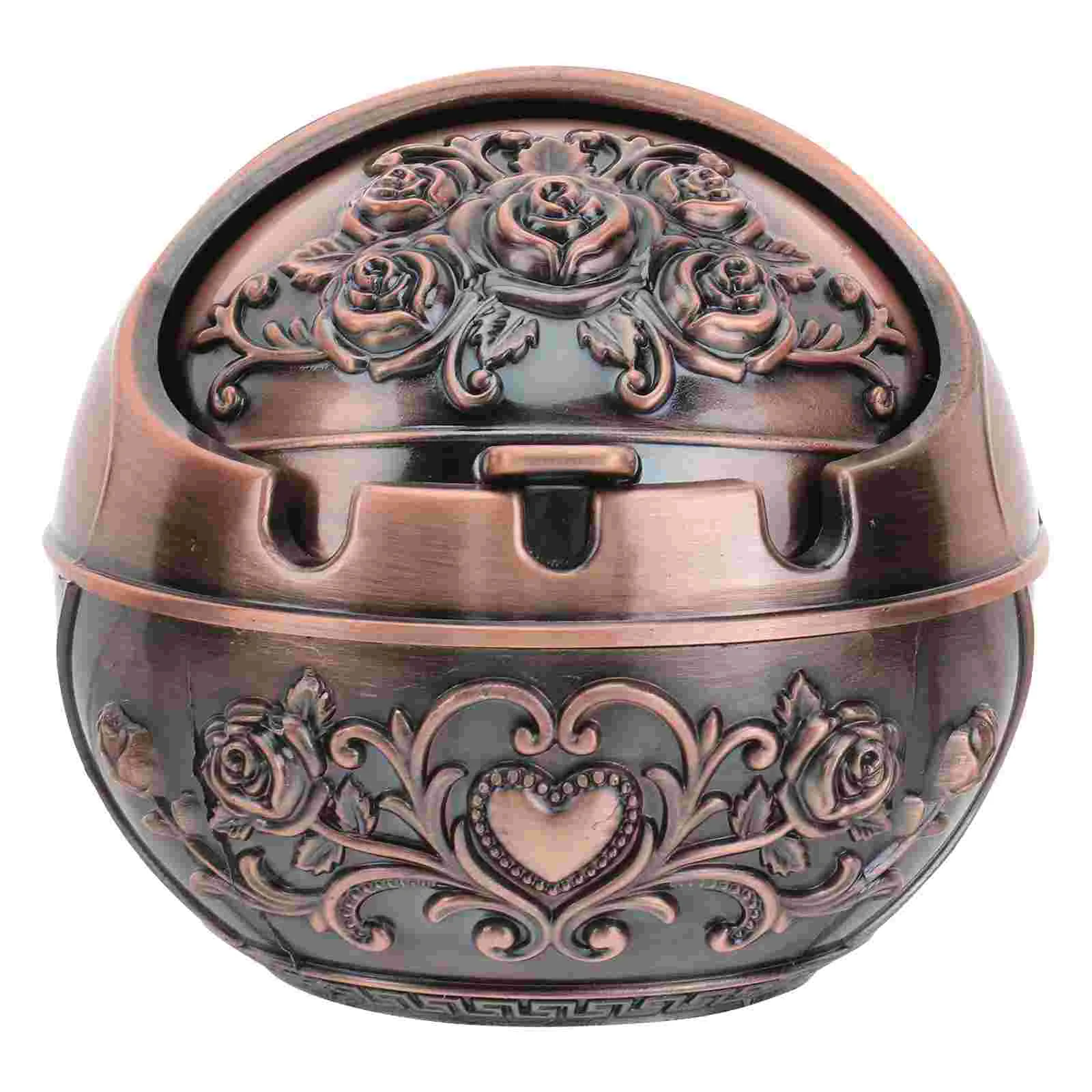 

Spherical Ashtray Outdoor Home Decor Mini Globe Creative Smoking Gray Zinc Alloy Office